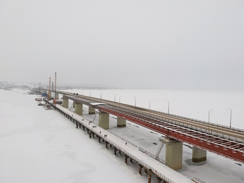 В Пермском крае новый мост через Чусовую построен почти на четверть