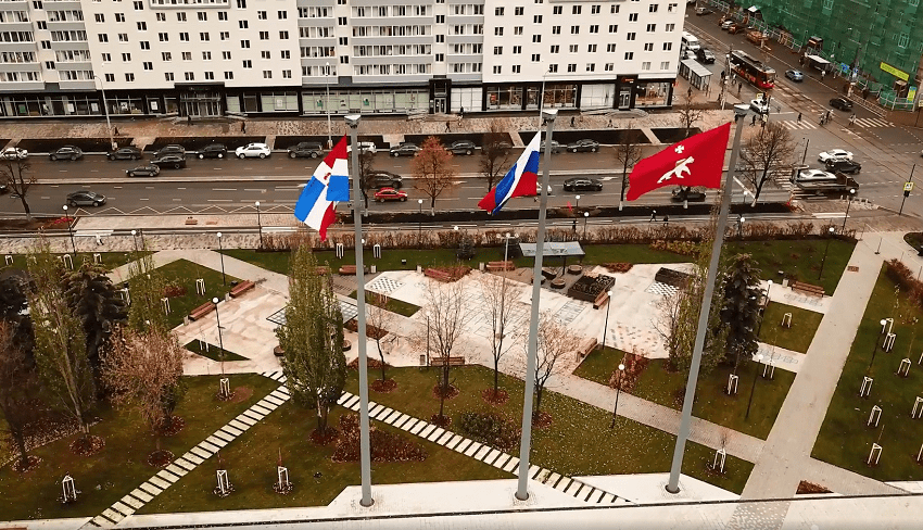 В Перми открыли квартал эспланады около памятника «Единство фронта и тыла»