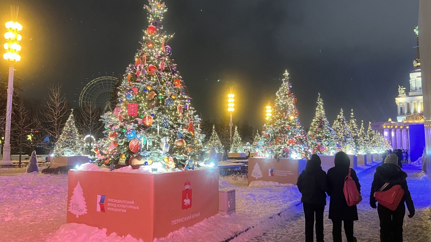 На выставке «Россия» в Москве зажглись огни на елке Пермского края